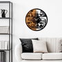 Wallity Reloj de Pared Decorativo de Madera Nogal y Negro
